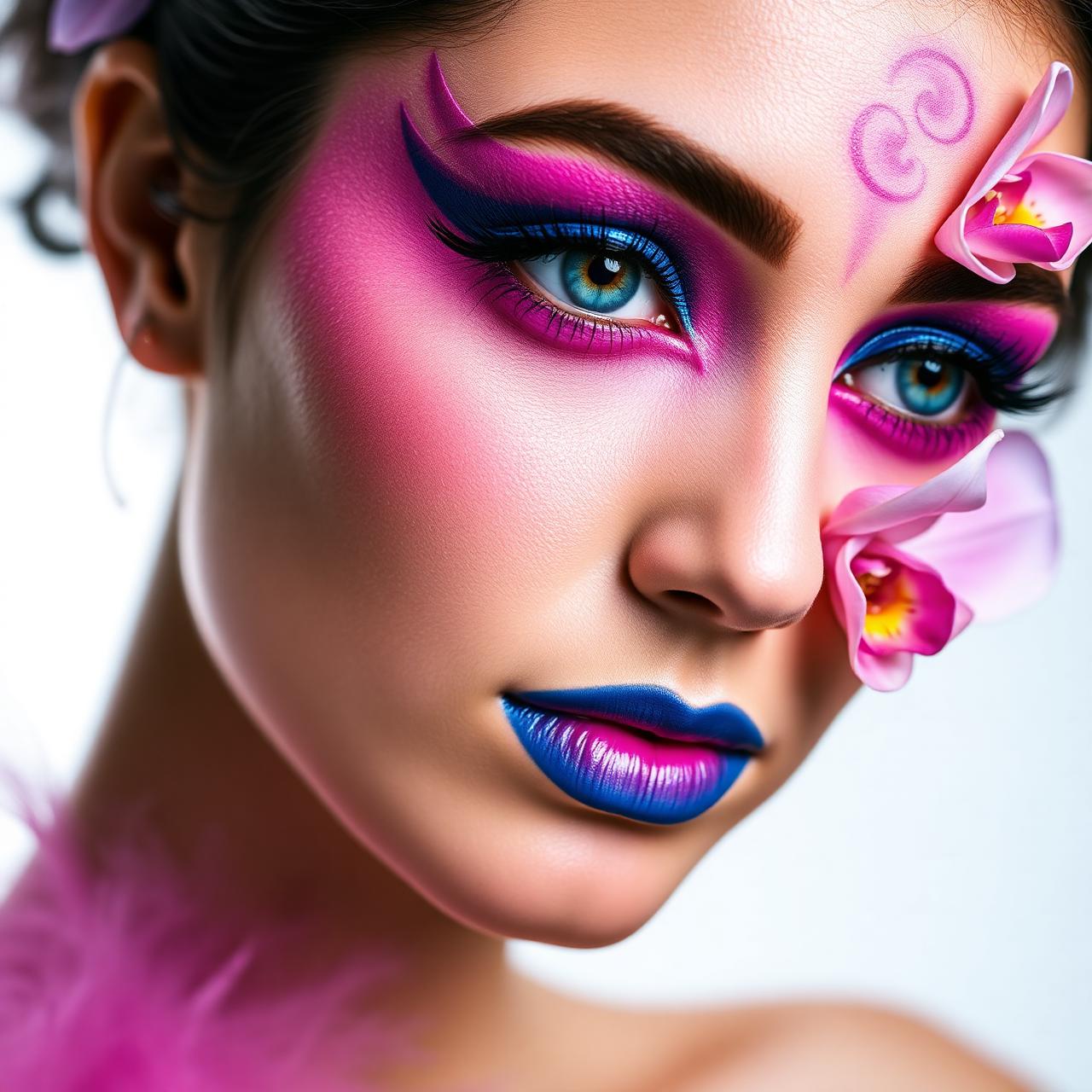 Retrato con maquillaje artístico